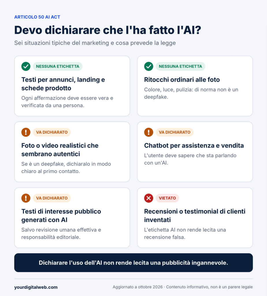 AI Act: cosa cambia per aziende, e-commerce e pubblicità online 2 ai act quando dichiarare contenuti ai